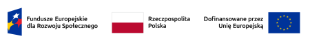 Logotypy: Fundusze Europejskie dla Rozwoju Społecznego, Rzeczpospolita Polska, Dofinansowane przez Unię Europejską